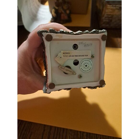 Boyds Bears Vintage Santa Bear Music Box Christmas Holiday Rooftop 4.5" Figurine - Picture 8 of 8